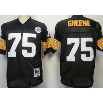 Size XXXXL Pittsburgh Steelers #75 Joe Greene Black Throwback Jersey