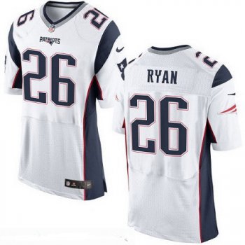 Men's New England Patriots #26 Logan Ryan NEW White Road Stitched NFL Nike Elite Jersey