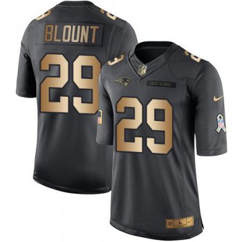 Men's New England Patriots #29 LeGarrette Blount Anthracite Gold 2016 Salute To Service Stitched NFL Nike Limited Jersey