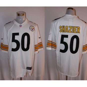 Men's Pittsburgh Steelers #50 Ryan Shazier White Road Stitched NFL Nike Game Jersey