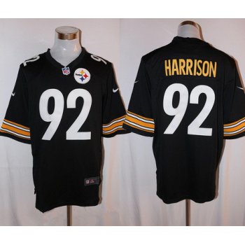 Men's Pittsburgh Steelers #92 James Harrison Black Team Color Stitched NFL Nike Game Jersey