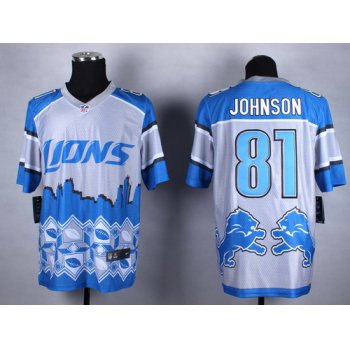 Nike Detroit Lions #81 Calvin Johnson 2015 Noble Fashion Elite Jersey