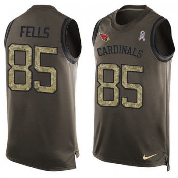 Men's Arizona Cardinals #85 Darren Fells Green Salute to Service Hot Pressing Player Name & Number Nike NFL Tank Top Jersey