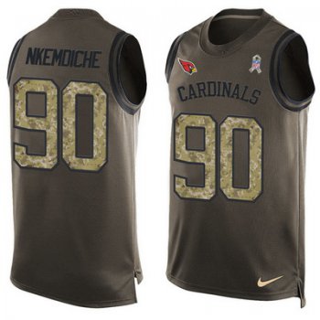 Men's Arizona Cardinals #90 Robert Nkemdiche Green Salute to Service Hot Pressing Player Name & Number Nike NFL Tank Top Jersey