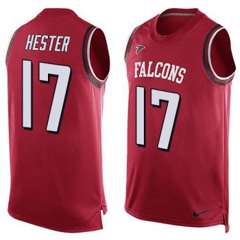 Men's Atlanta Falcons #17 Devin Hester Red Hot Pressing Player Name & Number Nike NFL Tank Top Jersey