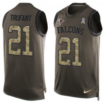 Men's Atlanta Falcons #21 Desmond Trufant Green Salute to Service Hot Pressing Player Name & Number Nike NFL Tank Top Jersey