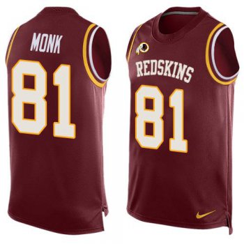 Men's Washington Redskins #81 Art Monk Burgundy Red Hot Pressing Player Name & Number Nike NFL Tank Top Jersey