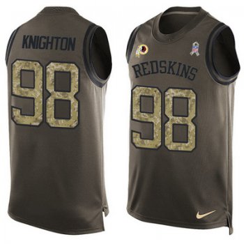 Men's Washington Redskins #98 Terrance Knighton Green Salute to Service Hot Pressing Player Name & Number Nike NFL Tank Top Jersey