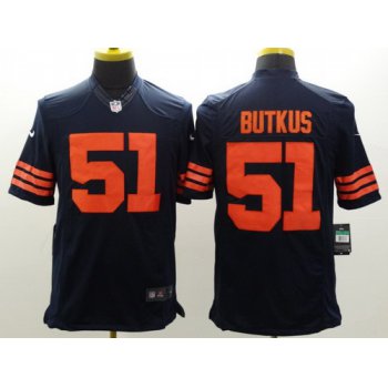 Nike Chicago Bears #51 Dick Butkus Blue With Orange Limited Jersey