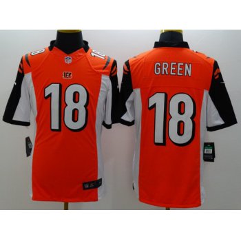 Nike Cincinnati Bengals #18 A.J. Green Orange Limited Jersey