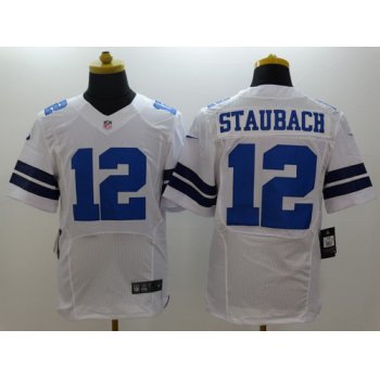 Nike Dallas Cowboys #12 Roger Staubach White Elite Jersey