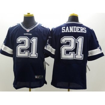 Nike Dallas Cowboys #21 Deion Sanders Blue Elite Jersey