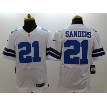 Nike Dallas Cowboys #21 Deion Sanders White Elite Jersey