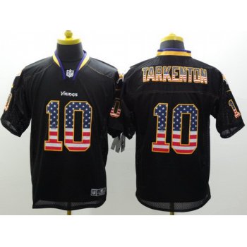 Nike Minnesota Vikings #10 Fran Tarkenton 2014 USA Flag Fashion Black Elite Jersey