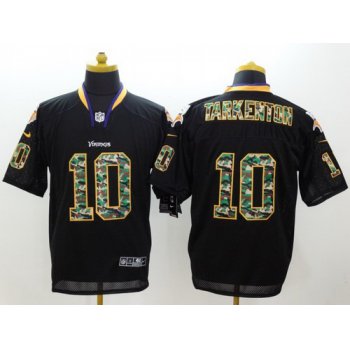 Nike Minnesota Vikings #10 Fran Tarkenton Black With Camo Elite Jersey