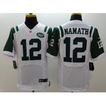 Nike New York Jets #12 Joe Namath White Elite Jersey