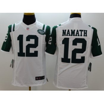 Nike New York Jets #12 Joe Namath White Limited Jersey