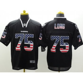 Nike Oakland Raiders #75 Howie Long 2014 USA Flag Fashion Black Elite Jersey