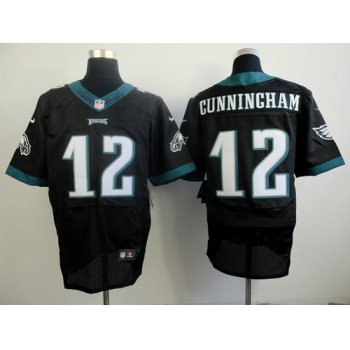 Nike Philadelphia Eagles #12 Randall Cunningham 2014 Black Elite Jersey