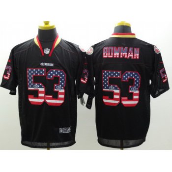 Nike San Francisco 49ers #53 Navorro Bowman 2014 USA Flag Fashion Black Elite Jersey