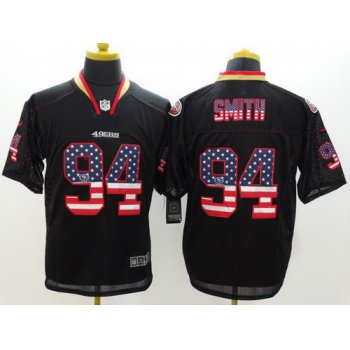 Nike San Francisco 49ers #94 Justin Smith 2014 USA Flag Fashion Black Elite Jersey