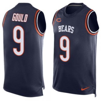 Men's Chicago Bears #9 Robbie Gould Navy Blue Hot Pressing Player Name & Number Nike NFL Tank Top Jersey