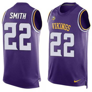 Men's Minnesota Vikings #22 Harrison Smith Purple Hot Pressing Player Name & Number Nike NFL Tank Top Jersey