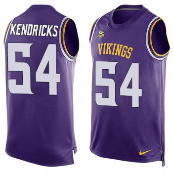 Men's Minnesota Vikings #54 Eric Kendricks Purple Hot Pressing Player Name & Number Nike NFL Tank Top Jersey