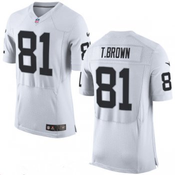 Men's Oakland Raiders #81 Tim Brown NEW White Stitched NFL Retired Player Nike Elite Jersey