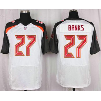 Men's Tampa Bay Buccaneers #27 Johnthan Banks White Road NFL Nike Elite Jersey