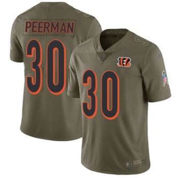 Nike Cincinnati Bengals #30 Cedric Peerman Olive Men's Stitched NFL Limited 2017 Salute To Service Jersey