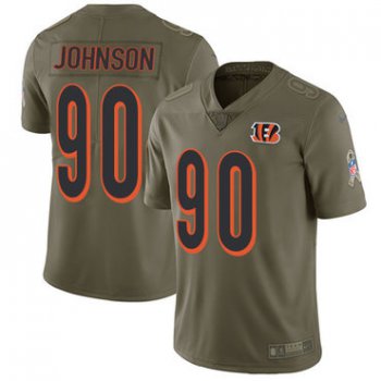 Nike Cincinnati Bengals #90 Michael Johnson Olive Men's Stitched NFL Limited 2017 Salute To Service Jersey