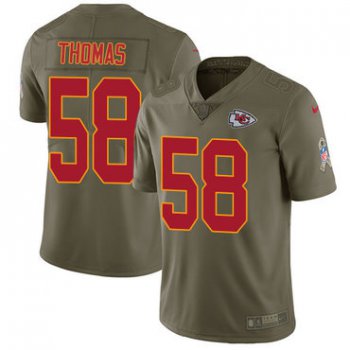 Nike Kansas City Chiefs #58 Derrick Thomas Olive Men's Stitched NFL Limited 2017 Salute to Service Jersey