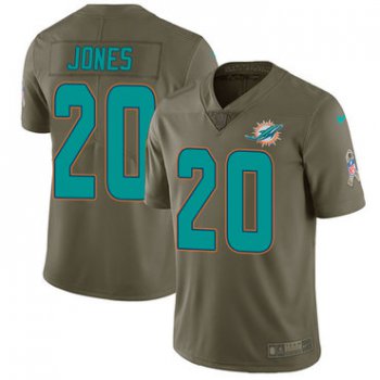 Nike Miami Dolphins #20 Reshad Jones Olive Men's Stitched NFL Limited 2017 Salute to Service Jersey