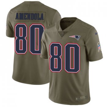 Nike New England Patriots #80 Danny Amendola Olive Men's Stitched NFL Limited 2017 Salute To Service Jersey