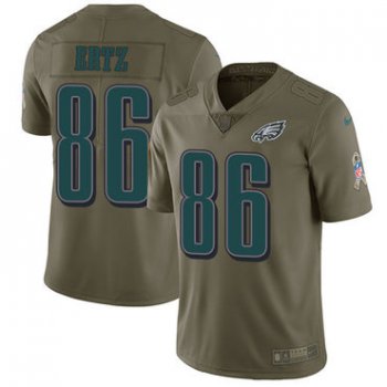 Nike Philadelphia Eagles #86 Zach Ertz Olive Men's Stitched NFL Limited 2017 Salute To Service Jersey