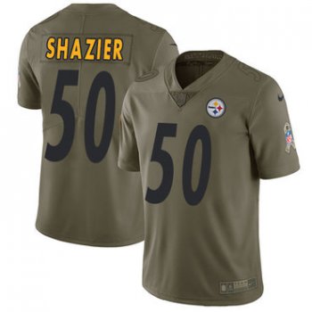 Nike Pittsburgh Steelers #50 Ryan Shazier Olive Men's Stitched NFL Limited 2017 Salute to Service Jersey