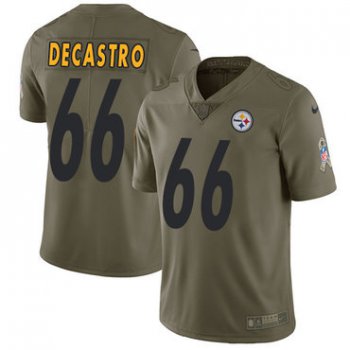 Nike Pittsburgh Steelers #66 David DeCastro Olive Men's Stitched NFL Limited 2017 Salute to Service Jersey