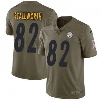 Nike Pittsburgh Steelers #82 John Stallworth Olive Men's Stitched NFL Limited 2017 Salute to Service Jersey