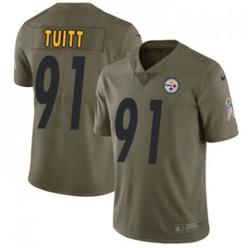 Nike Pittsburgh Steelers #91 Stephon Tuitt Olive Men's Stitched NFL Limited 2017 Salute to Service Jersey