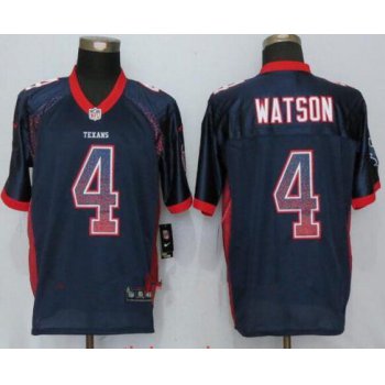 Men's Houston Texans #4 Deshaun Watson Navy Blue Drift Stitched NFL Nike Fashion Jersey