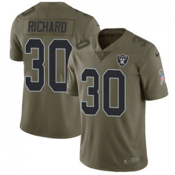 Nike Oakland Raiders #30 Jalen Richard Olive Men's Stitched NFL Limited 2017 Salute To Service Jersey