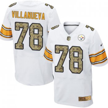 Nike Pittsburgh Steelers #78 Alejandro Villanueva White Camo Men's Stitched NFL Elite Jersey