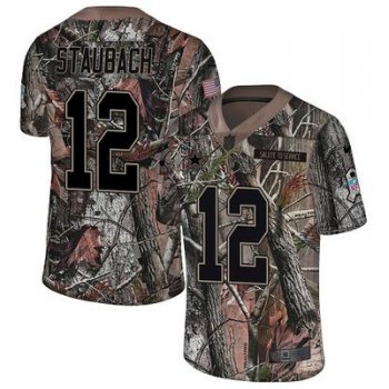 Nike Cowboys #12 Roger Staubach Camo Men's Stitched NFL Limited Rush Realtree Jersey