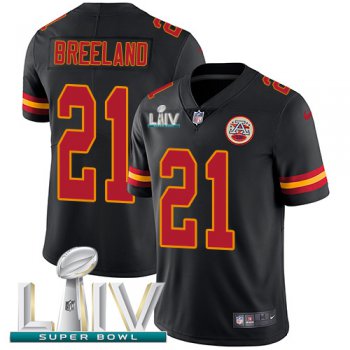 Nike Chiefs #21 Bashaud Breeland Black Super Bowl LIV 2020 Men's Stitched NFL Limited Rush Jersey