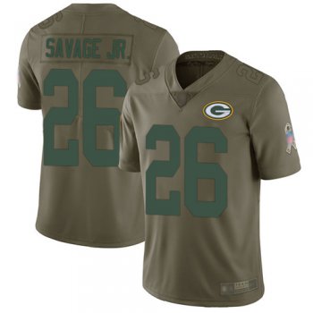 Packers #26 Darnell Savage Jr. Olive Men's Stitched Football Limited 2017 Salute To Service Jersey