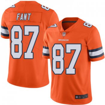 Broncos #87 Noah Fant Orange Men's Stitched Football Limited Rush Jersey