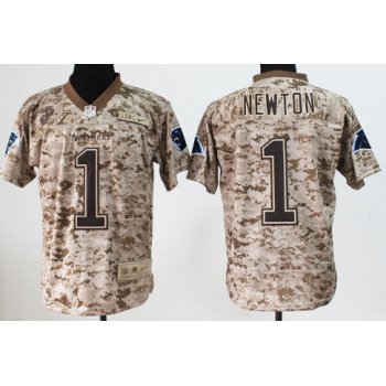 Nike Carolina Panthers #1 Cam Newton 2013 USMC Camo Elite Jersey