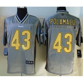 Nike Pittsburgh Steelers #43 Troy Polamalu 2013 Gray Vapor Elite Jersey