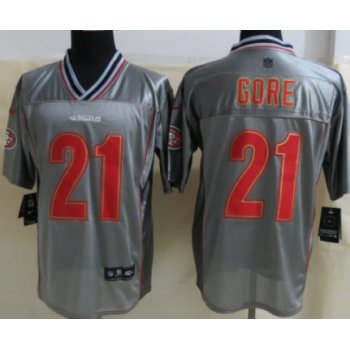 Nike San Francisco 49ers #21 Frank Gore 2013 Gray Vapor Elite Jersey